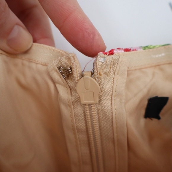 Lulus Endless Praise Midi Dress Womens Small Beige Floral Embroidered Strapless - Picture 6 of 8